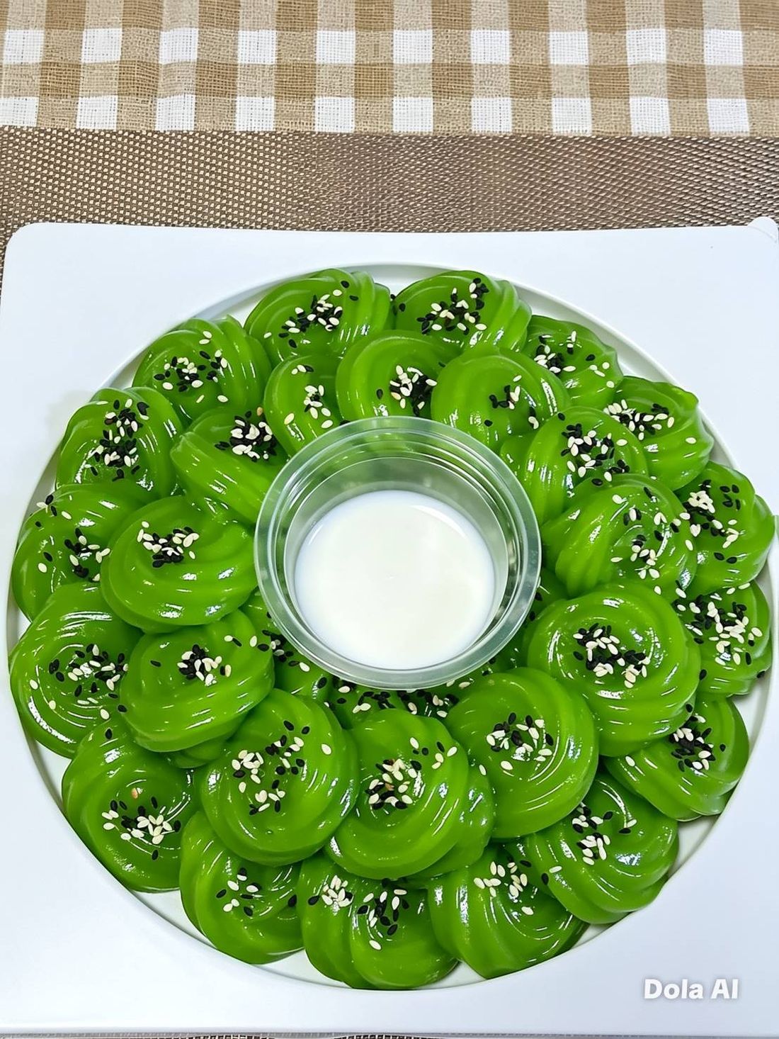ขนมใบเตยจิ้มกะทิสด